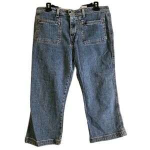 Levi's Jeans Women 11 JR Blue Low Stretch Capri‎ Patch Pocket Y2K Denim Pants